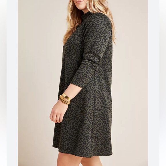 Anthropologie Knit Long Sleeve Print Dress, Size M - Picture 4 of 10